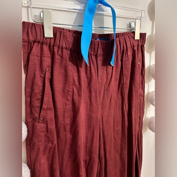 4/$25 or listed price☃️Democracy High Rise Patch Pocket Crop Linen Palazzo Pants - Picture 7 of 9